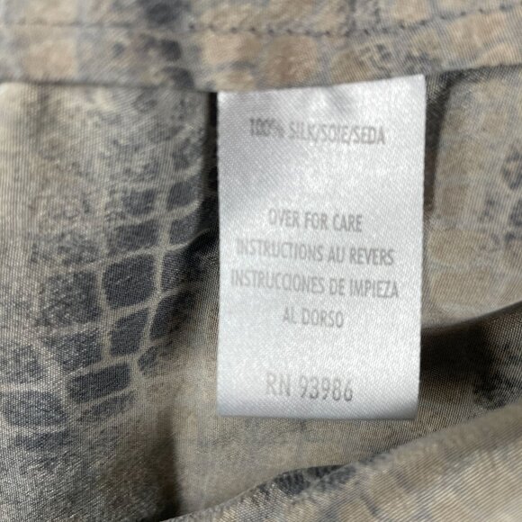 August Max Womens Silk Top 28W Snakeskin Print Silky Flowy Work Office Capsule - Picture 13 of 14